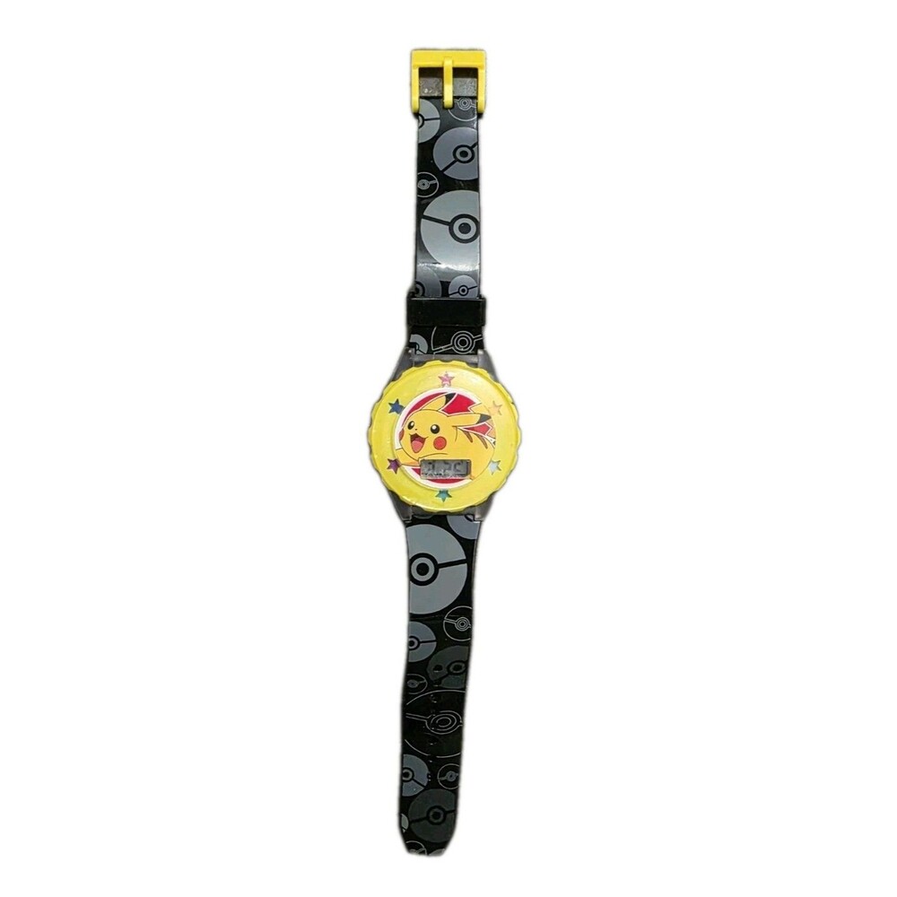 Nintendo Pokemon Pikachu Digital LCD Watch 2022 Accutime Yellow Black WORKING!